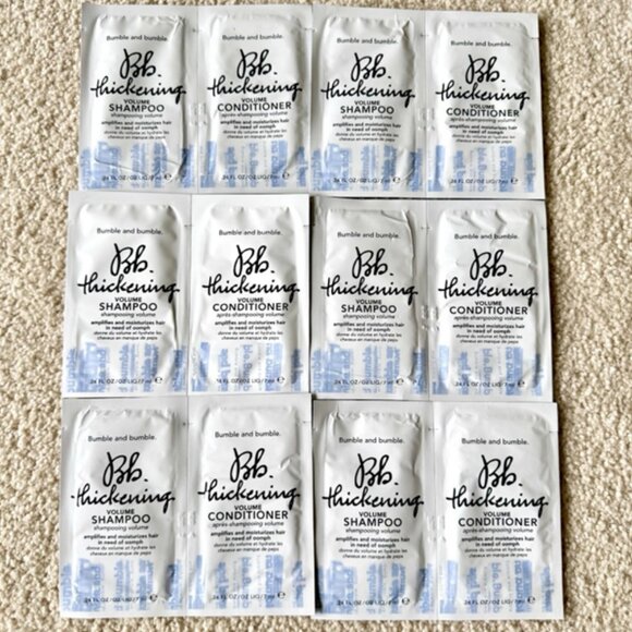 6 Bumble and Bumble BB Thickening Volume Shampoo & Conditioner 0.24oz Travel Set - Picture 1 of 3